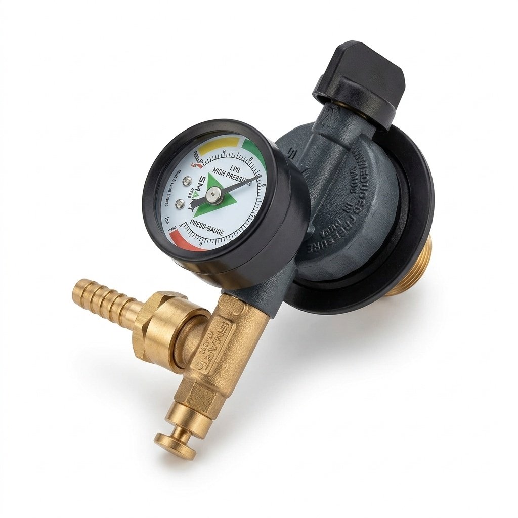 Smart Gaz High-Pressure MLP Gas Adaptor with Leak & Level Display (for 3/4-Burner Modular Kitchen Hobs & Commercial Stoves)